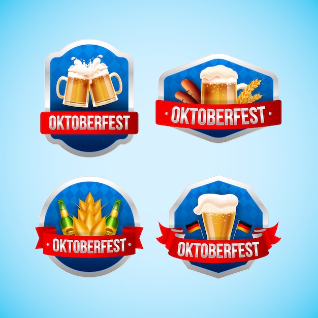 Modelo de logotipo realista para celebração da oktoberfest