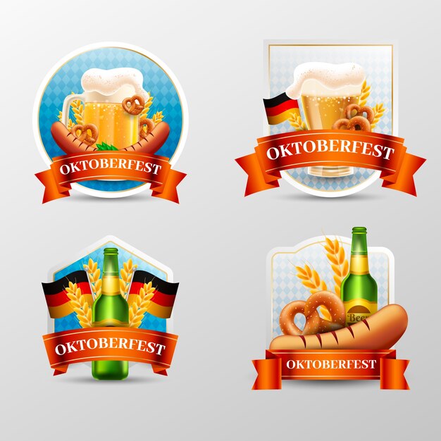 Modelo de logotipo realista para o festival oktoberfest