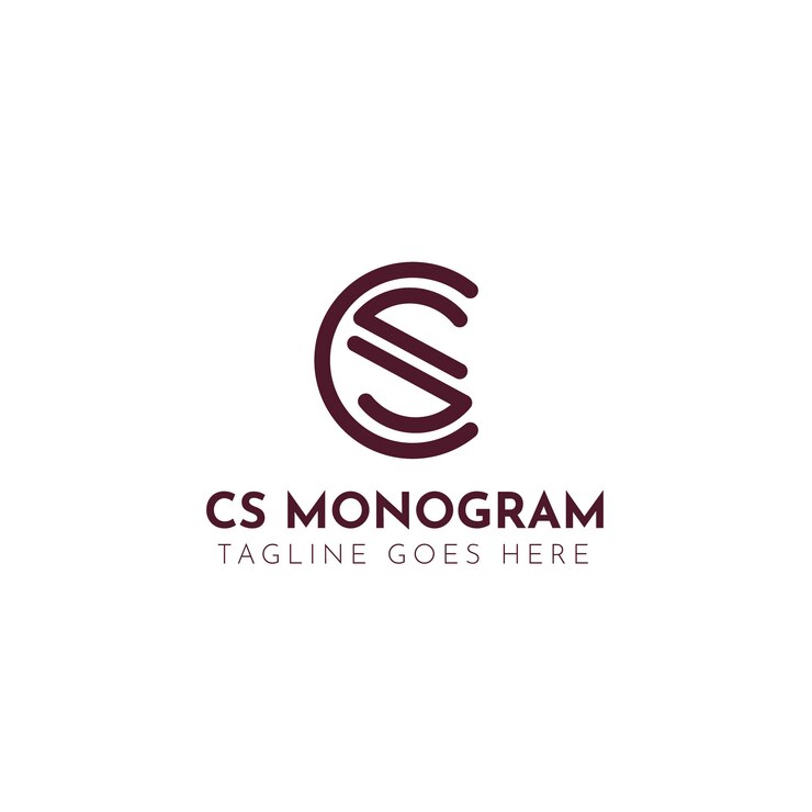 Vetor grátis modelo de logotipo sc ou cs de design plano