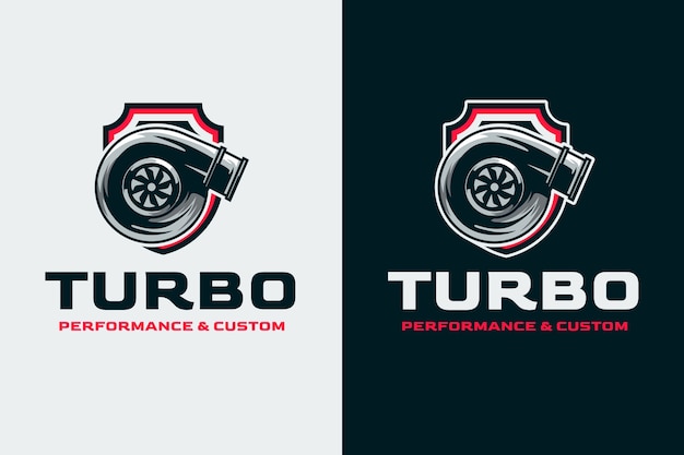 Vetor grátis modelo de logotipo turbo desenhado à mão