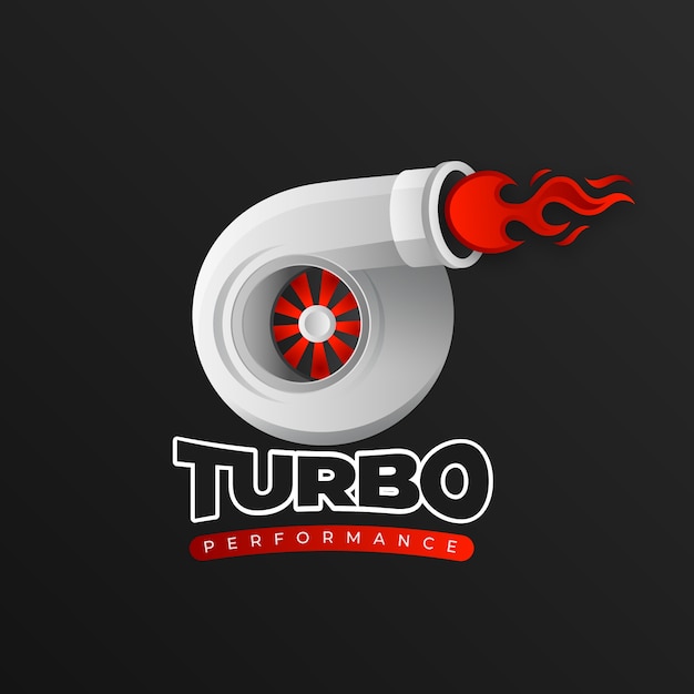 Vetor grátis modelo de logotipo turbo gradiente