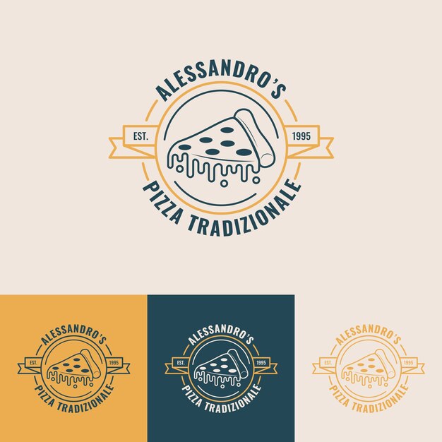 Modelo de logotipo vintage de pizzaria
