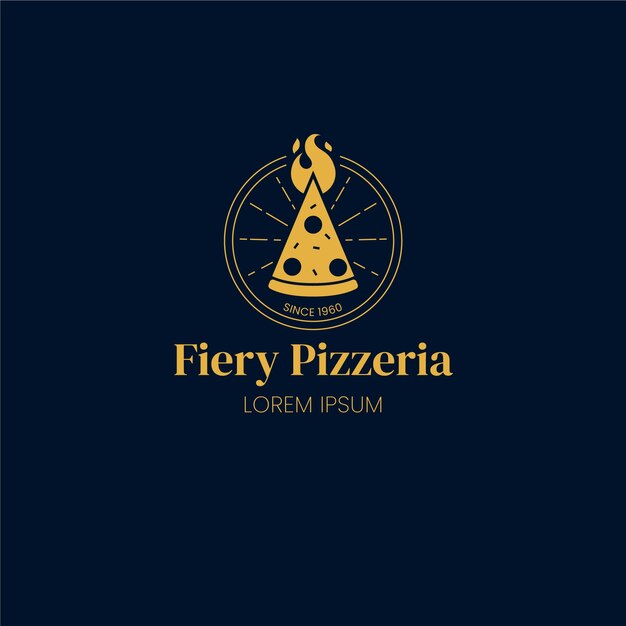 Modelo de logotipo vintage de pizzaria