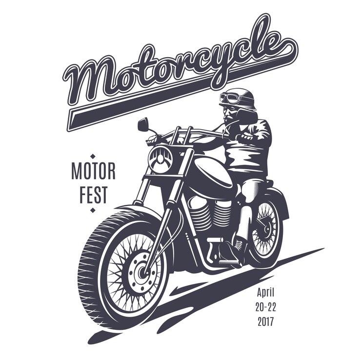 Vetor grátis modelo de logotipo vintage moto fest