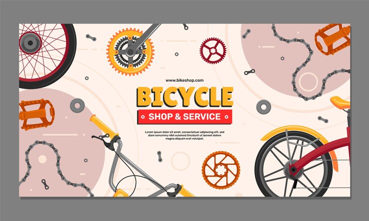 Vetor grátis modelo de loja de bicicletas de design plano no facebook