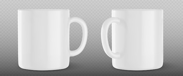 Modelo de maquete de copo branco vetor 3d de caneca de café