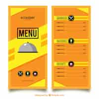 Vetor grátis modelo de menu amarelo e laranja