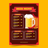 Vetor grátis modelo de menu de bar de cerveja desenhado à mão