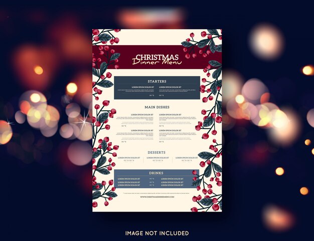 Modelo de menu de Natal