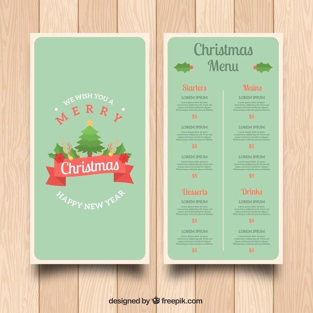 Modelo de menu de natal