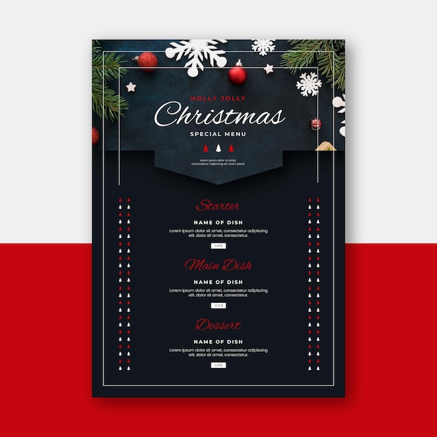 Modelo de menu de natal