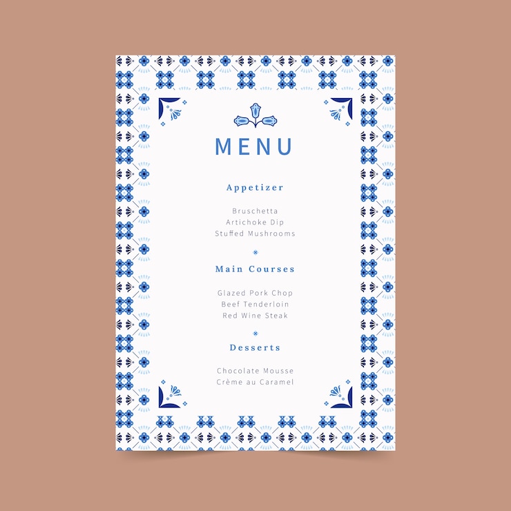 Vetor grátis modelo de menu de planejamento de casamento