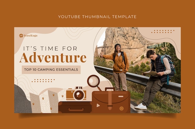 Modelo de miniatura detalhada do youtube de aventura