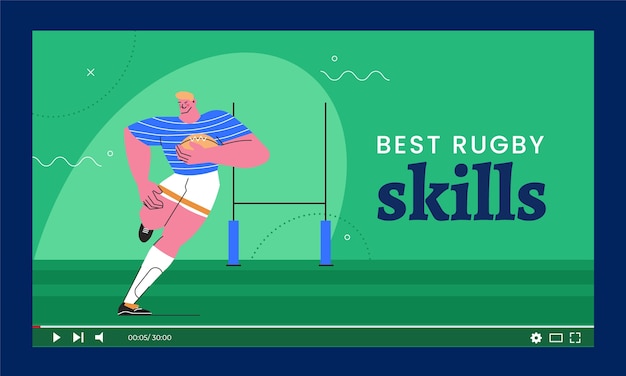 Modelo de miniatura do youtube de jogo de rugby
