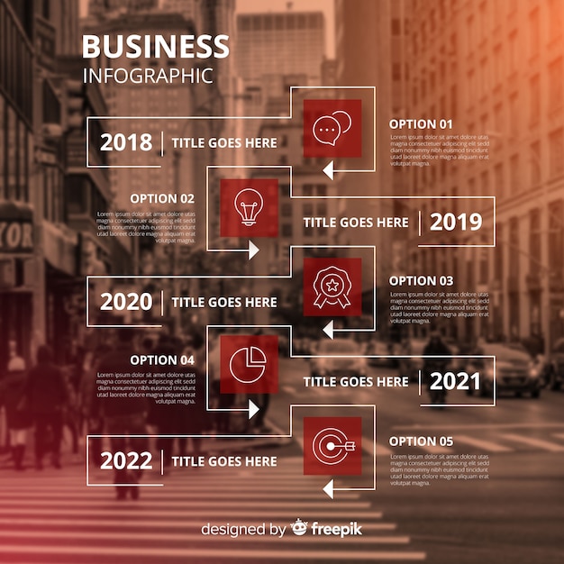 Modelo de negócio infográfico com foto