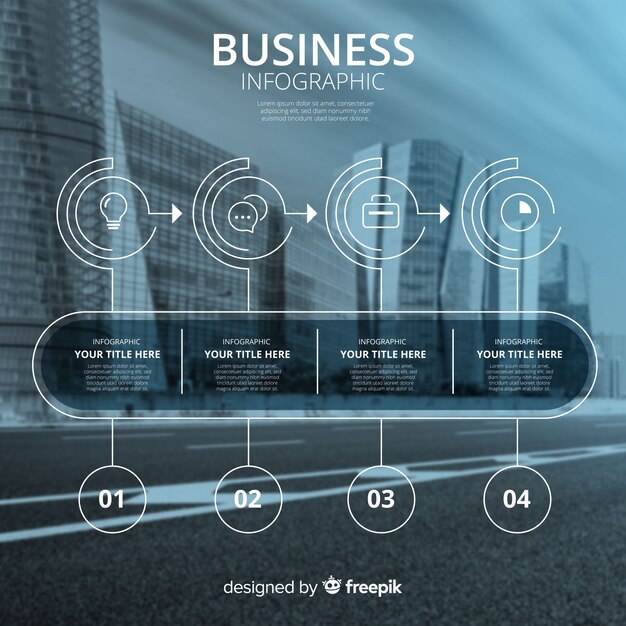 Modelo de negócio infográfico com foto