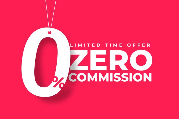 Vetor grátis modelo de oferta de comissão de 0 por cento para marketing de negócios