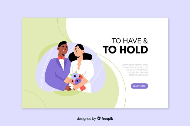 Modelo de página de destino apenas casado