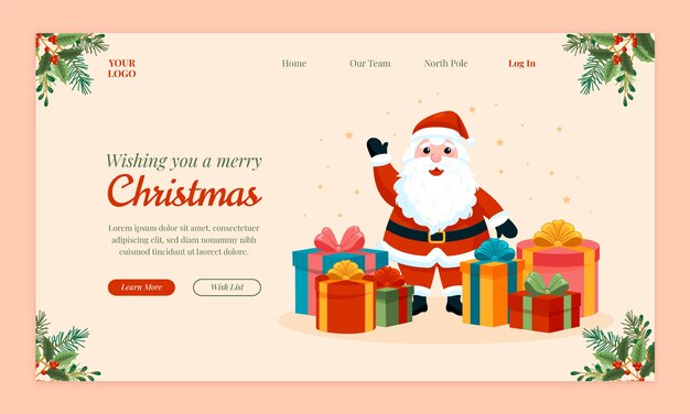 Modelo de página de destino de celebração de temporada de natal