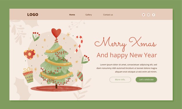 Modelo de página de destino de celebração de temporada de natal