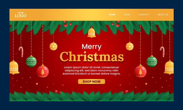 Modelo de página de destino de celebração de temporada de natal