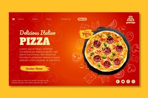 Vetor grátis modelo de página de destino de comida italiana