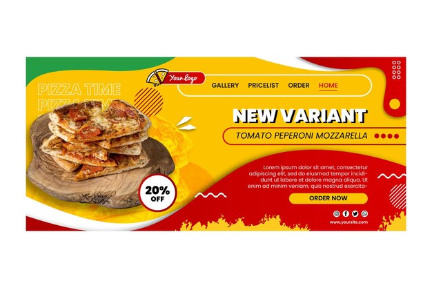 Modelo de página de destino de comida italiana
