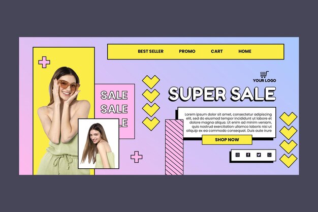 Modelo de página de destino de compras online