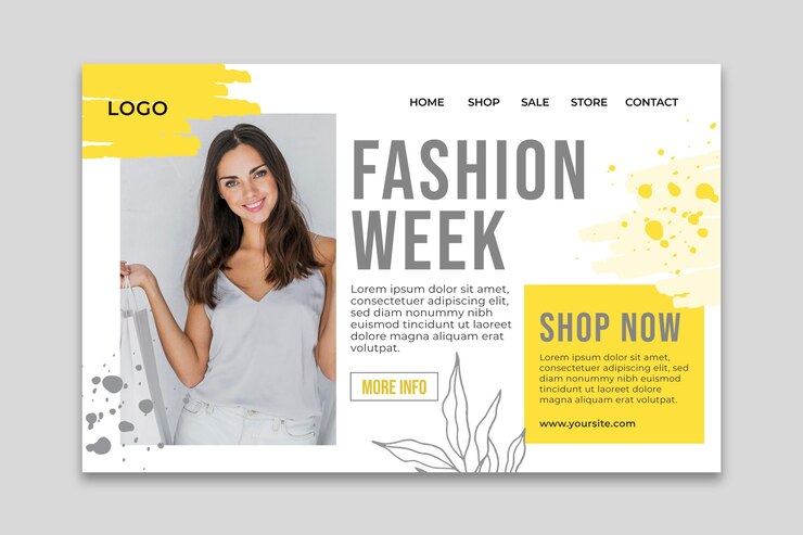 Vetor grátis modelo de página de destino de compras online