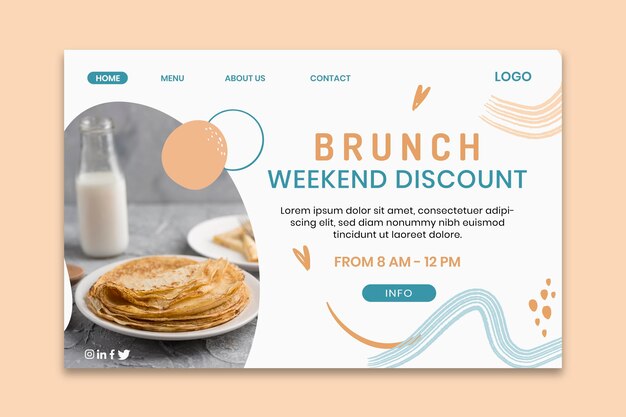 Modelo de página de destino de delicioso brunch