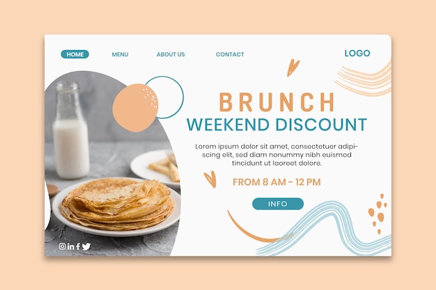 Modelo de página de destino de delicioso brunch
