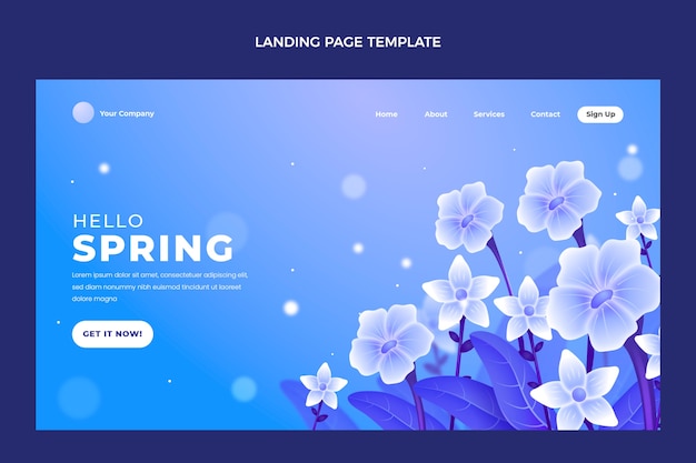 Vetor grátis modelo de página de destino de primavera realista