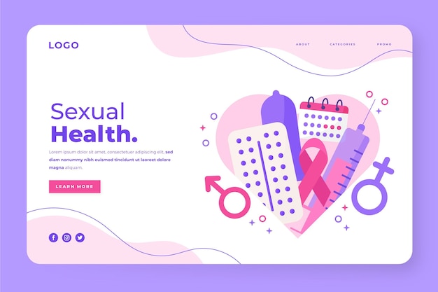 Modelo de página de destino do dia mundial da saúde sexual