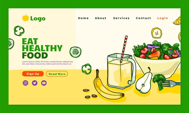Modelo de página de destino do dia vegano mundial