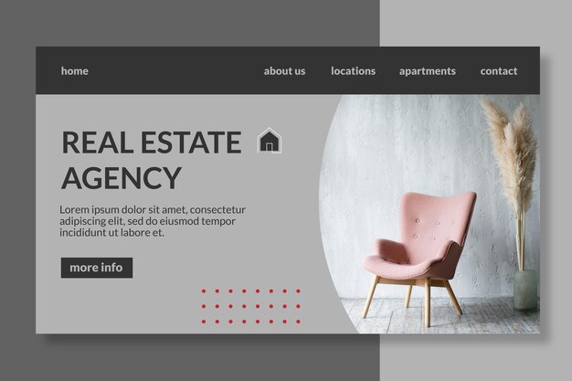 Modelo de página de destino imobiliária