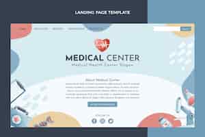 Vetor grátis modelo de página de destino médica desenhado à mão