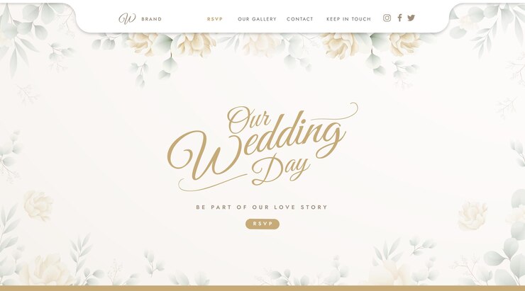 Vetor grátis modelo de página de destino para casamento