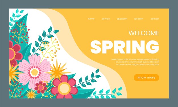 Vetor grátis modelo de página de destino para celebração da primavera