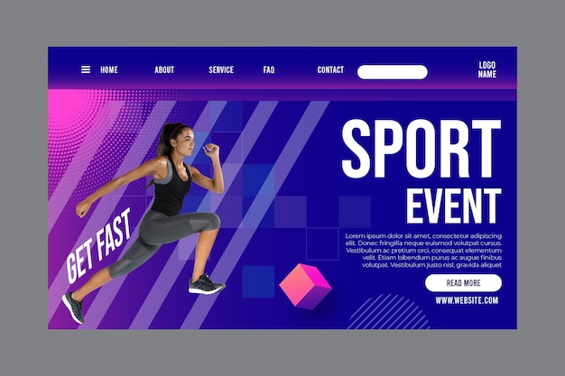 Modelo de página de destino para fitness e esportes
