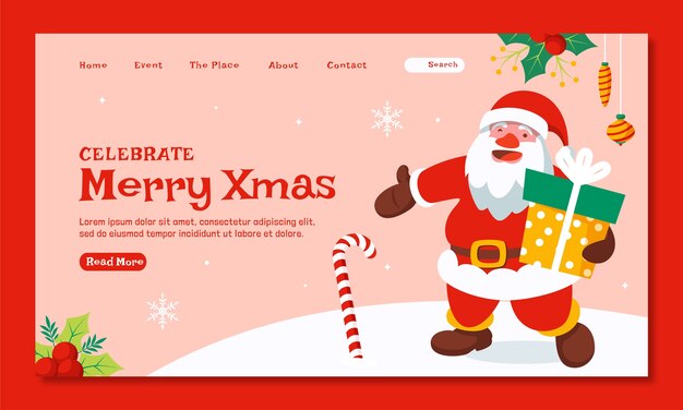 Modelo de página de destino para o mercado da temporada de Natal