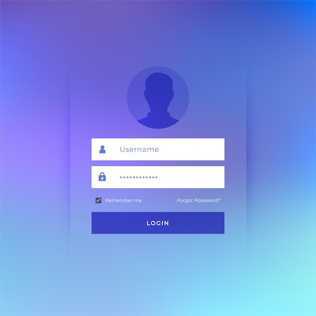 Vetor grátis modelo de página de login moderno com fundo desfocado