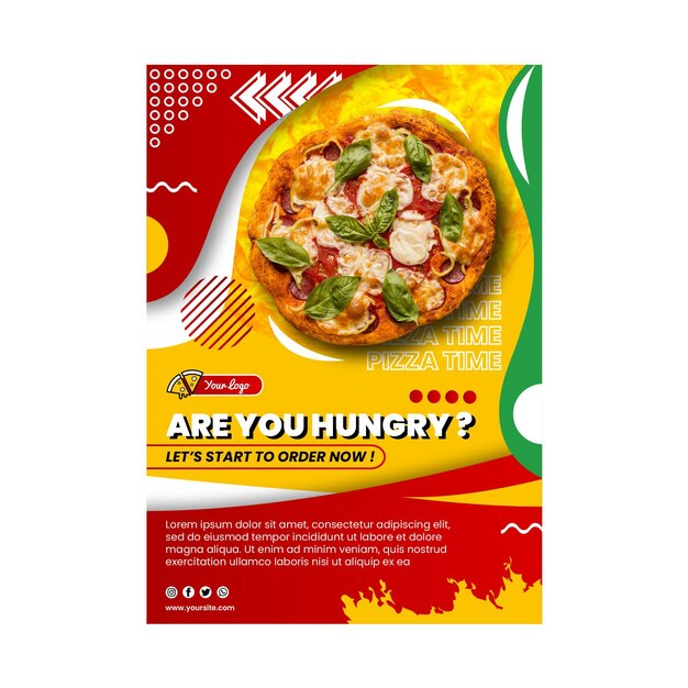 Modelo de panfleto de alimentos italianos