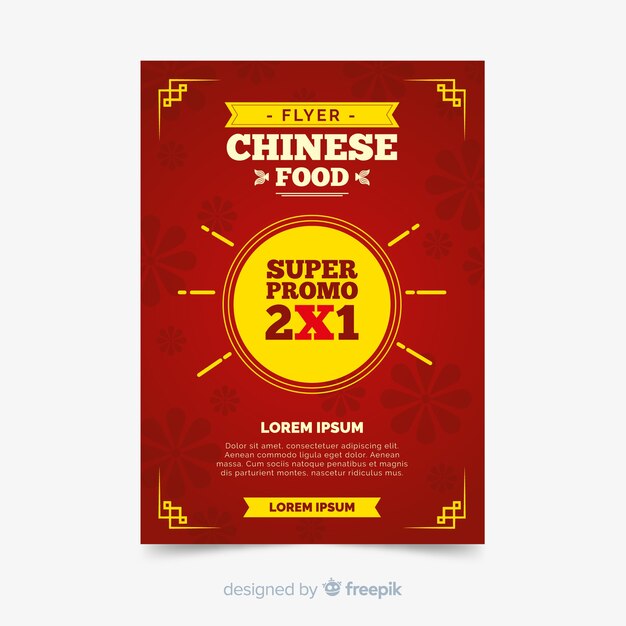 Modelo de panfleto de comida chinesa sol