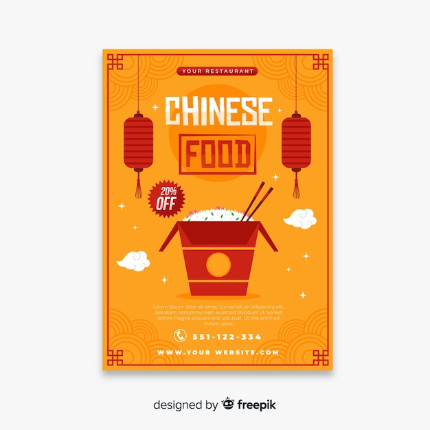 Modelo de panfleto de comida chinesa