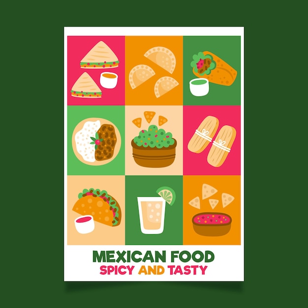 Vetor grátis modelo de panfleto de comida mexicana
