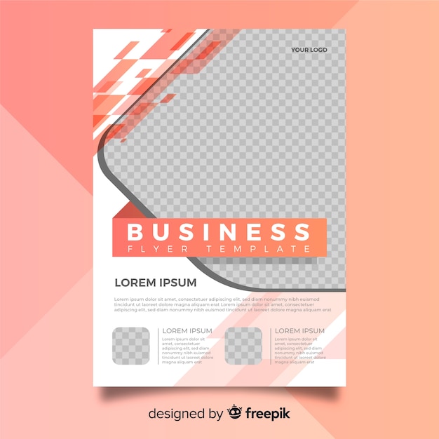 Modelo de panfleto de negócios moderno com design abstrato