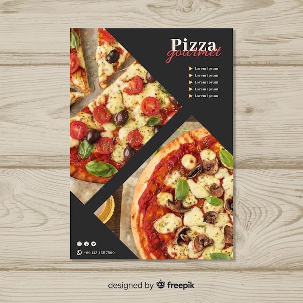 Modelo de panfleto de pizza