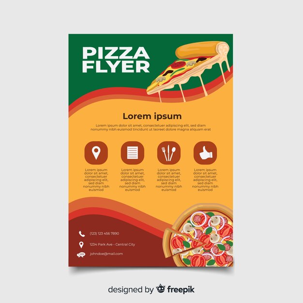 Modelo de panfleto de pizza