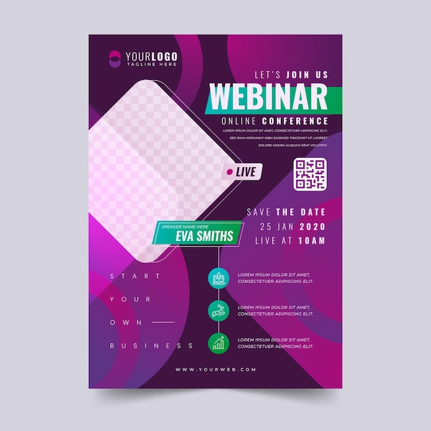 Vetor grátis modelo de panfletos de webinar