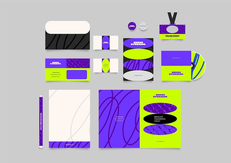 Vetor grátis modelo de papelaria de negócios de design plano